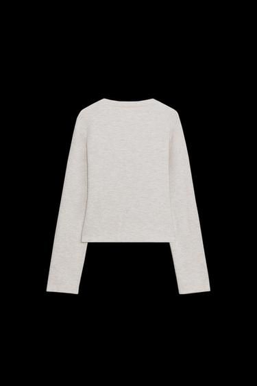 JACKE MIT SOFTEN KNÖPFEN - Beige meliert von Zara