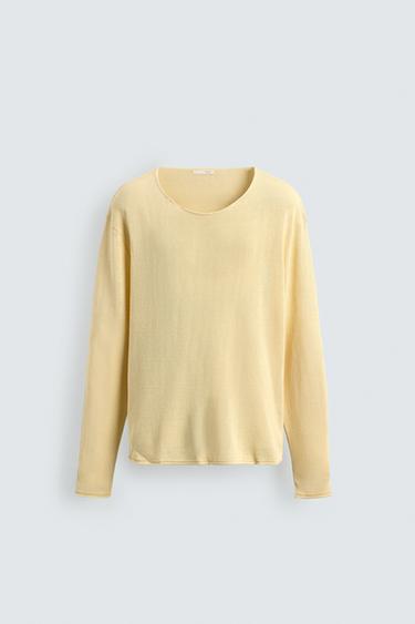 PULL STRUCTURÉ COUPE DÉCONTRACTÉE - Jaune de Zara