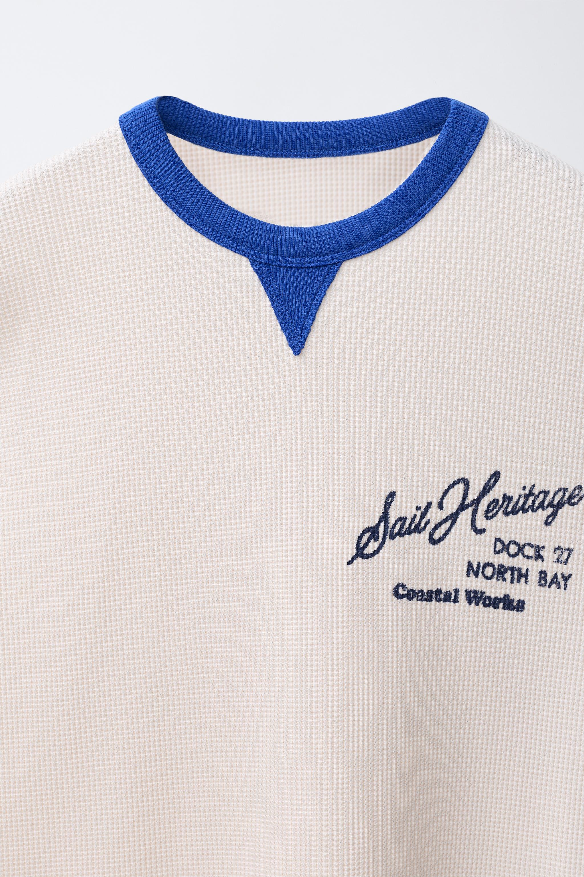 CONTRAST WAFFLE KNIT SHIRT