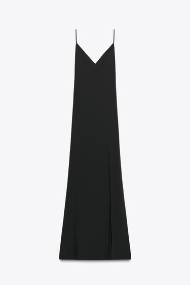 LONG CREPE DRESS - Black by Zara - Image 5