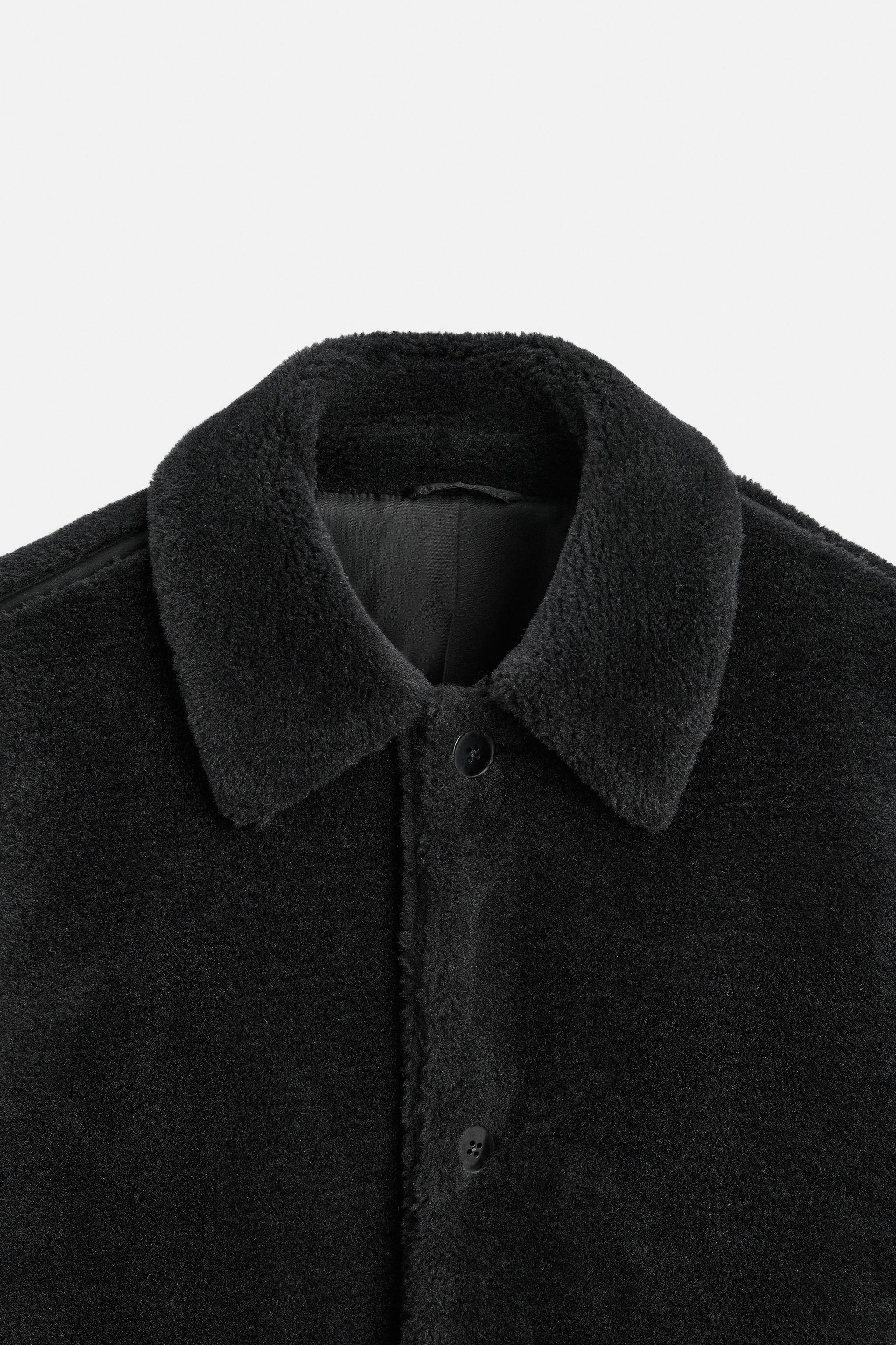 ボクシーフィット フェイクファー ジャケット - ブラック | ZARA