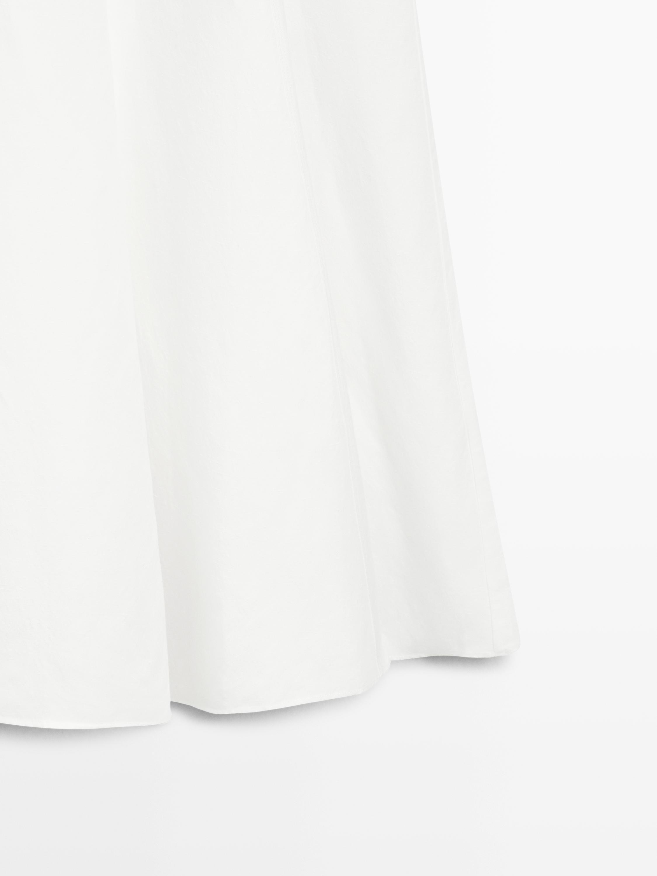 Flowing linen blend midi dress