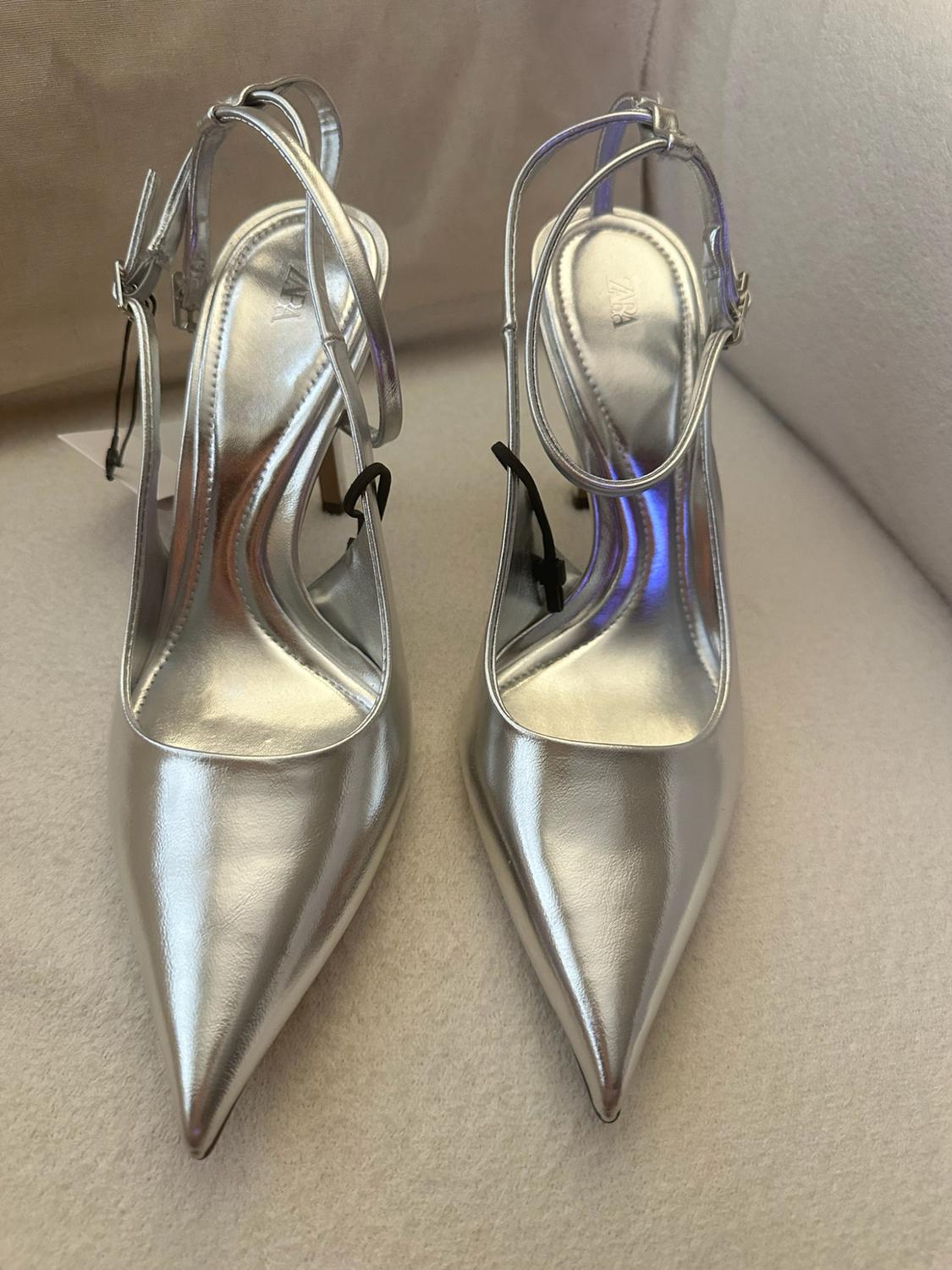 METALLIC-EFFECT SLINGBACK SHOES - Image 2