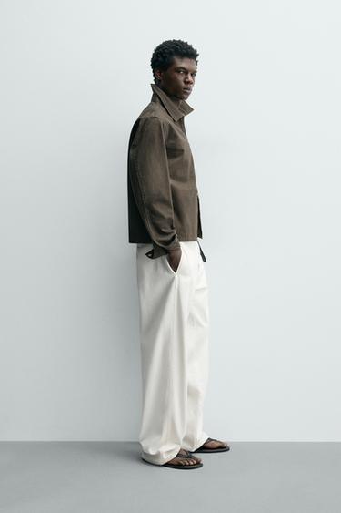 SURCHEMISE REGULAR FIT ZIPPÉE - Marron de Zara - Image 3