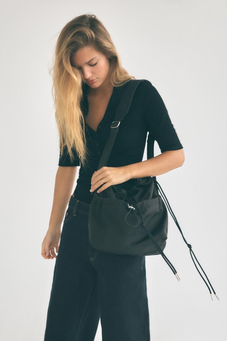 ナイロン巾着バッグ - ブラック | ZARA Japan / 日本