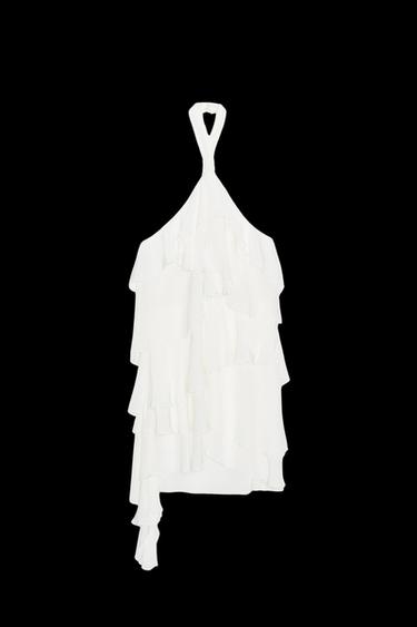 RUFFLED MINI DRESS - Ecru de Zara - Imagen 0