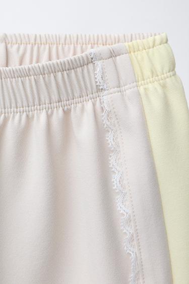SPORTY TROUSERS WITH TULLE TAPING - Light yellow by Zara
