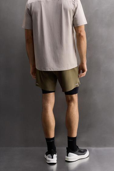 SHORT D'ENTRAÎNEMENT 2 EN 1 - Kaki foncé de Zara - Image 2