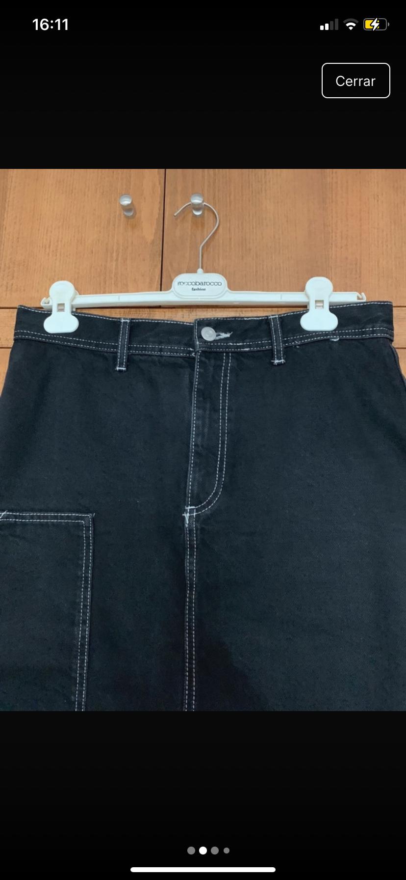 TOPSTITCHED SKIRT WITH FRONT SLIT - Image 3