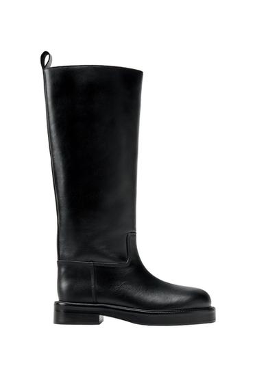 Zara LEATHER BOOTS LIMITED EDITION - Black