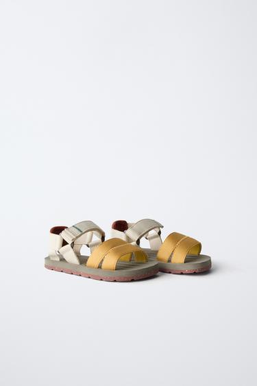 Zara COLOR TECHNICAL SANDALS - Mustard