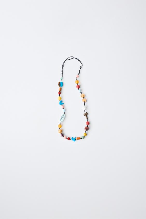 LOGO BEADED CORD NECKLACE - Multicoloured de Zara - Imagen 0