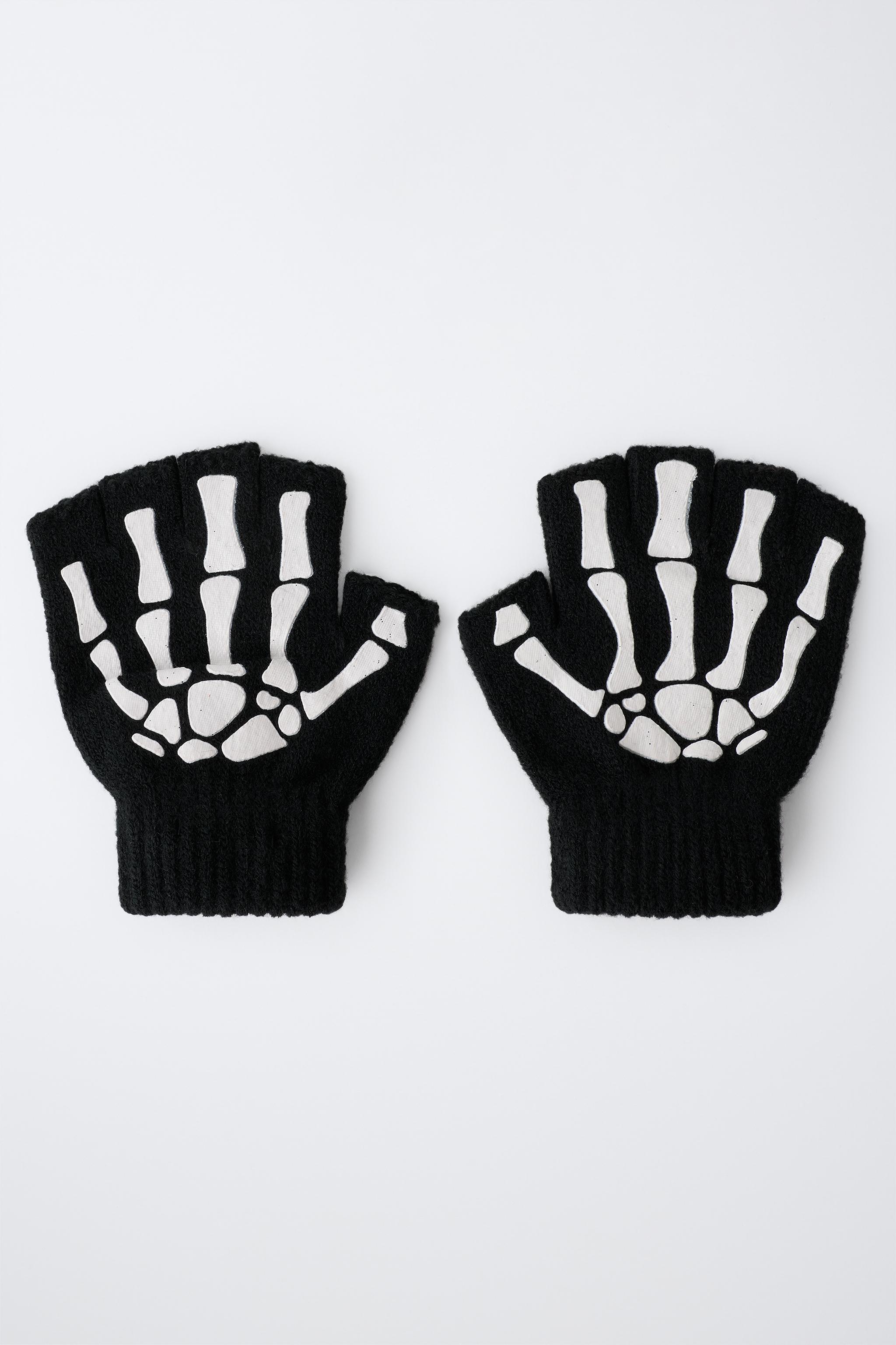SKELETON COSTUME MITTENS