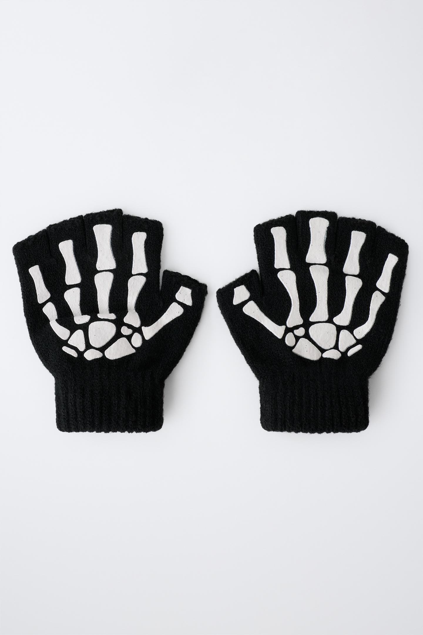Детские перчатки Zara Skeleton Costume Mittens, цвет: Чёрный — фото 4