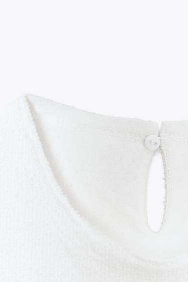 TOP PÉPLUM BOUCLÉ À BOUCLE - Blanc cassé de Zara - Image 2