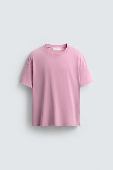 تيشرت CROPPED FIT - وردي by Zara