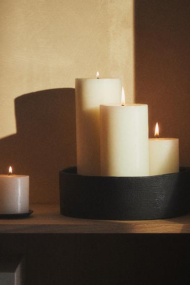 BOUGIE DÉCORATIVE LONGUE CYLINDRIQUE - Blanc de Zara - Image 5