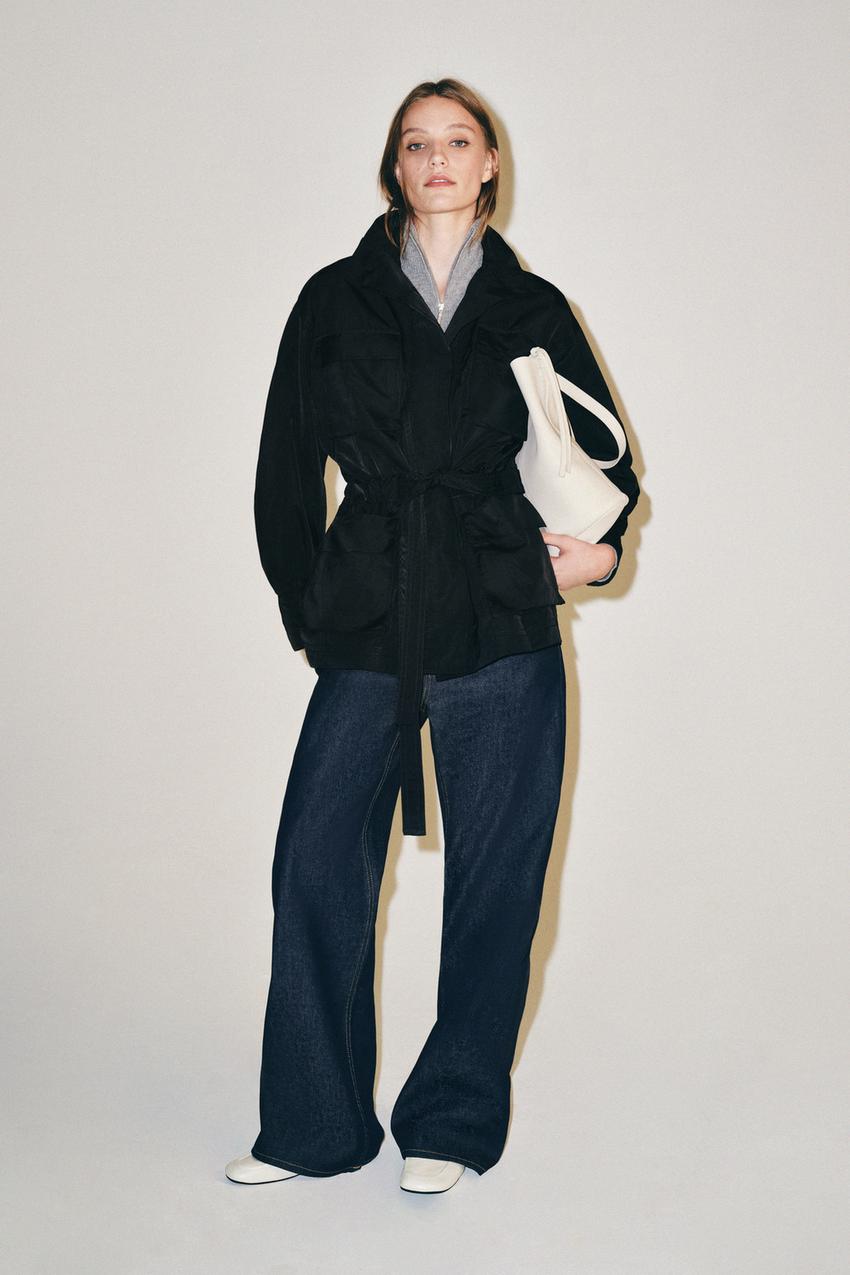ZW COLLECTION ベルト付きジャケット - ブラック | ZARA Japan / 日本