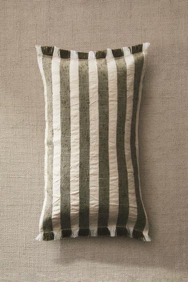 STRIPED CUSHION COVER - Green by Zara - Image 5