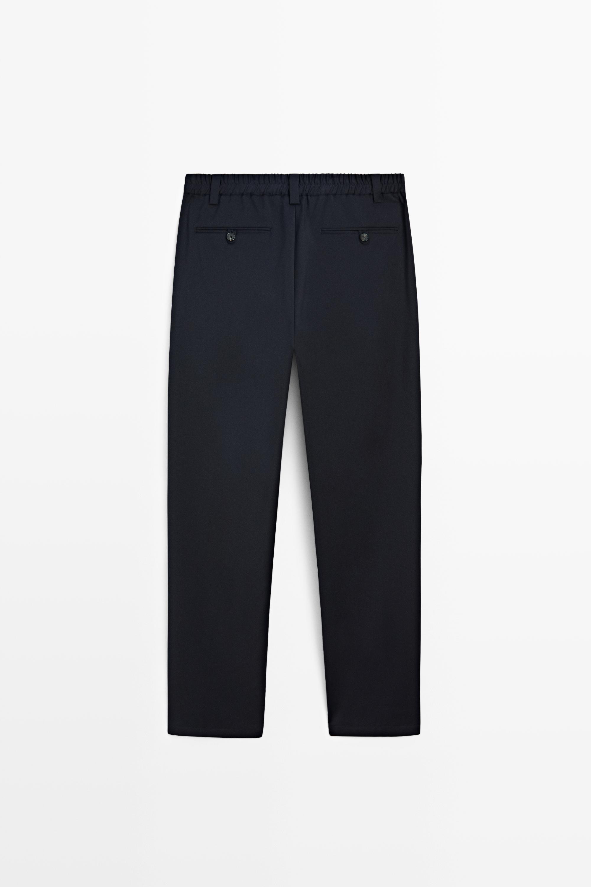 Pantalon straight 100 % laine