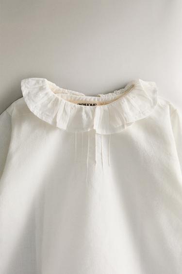CHILDREN'S SHIRT WITH COLLAR DETAIL - Oyster-white by Zara - Image 1