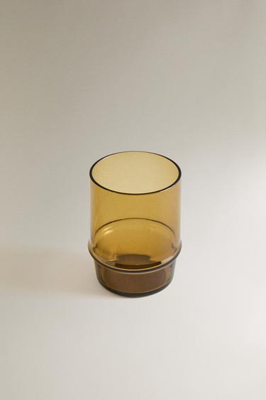 BUBBLE-EFFECT GLASS TUMBLER - Brown / Green by Zara - Image 1