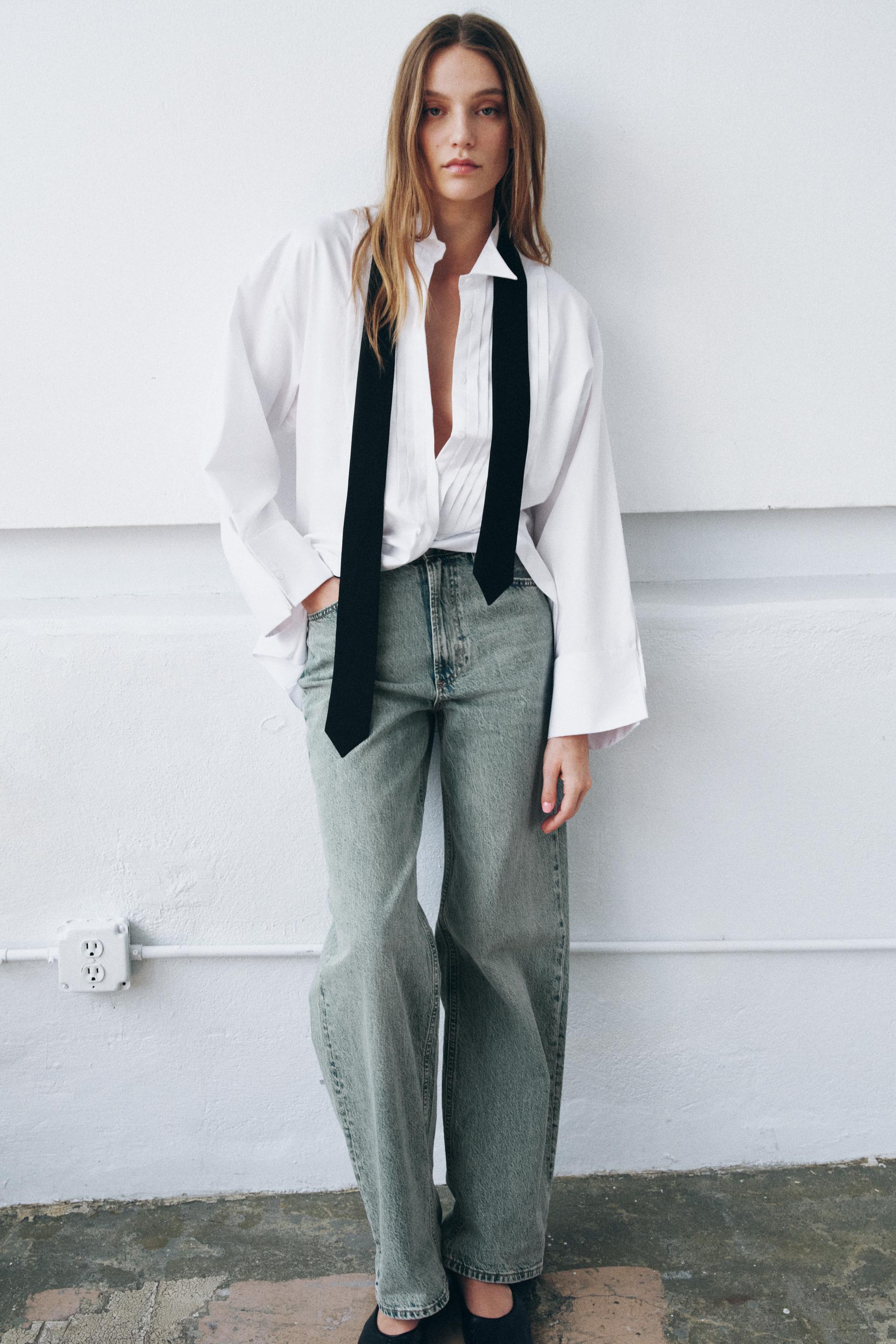 Zara ZW COLLECTION LIMITED EDITION OVERSIZED SHIRT WITH TIE
