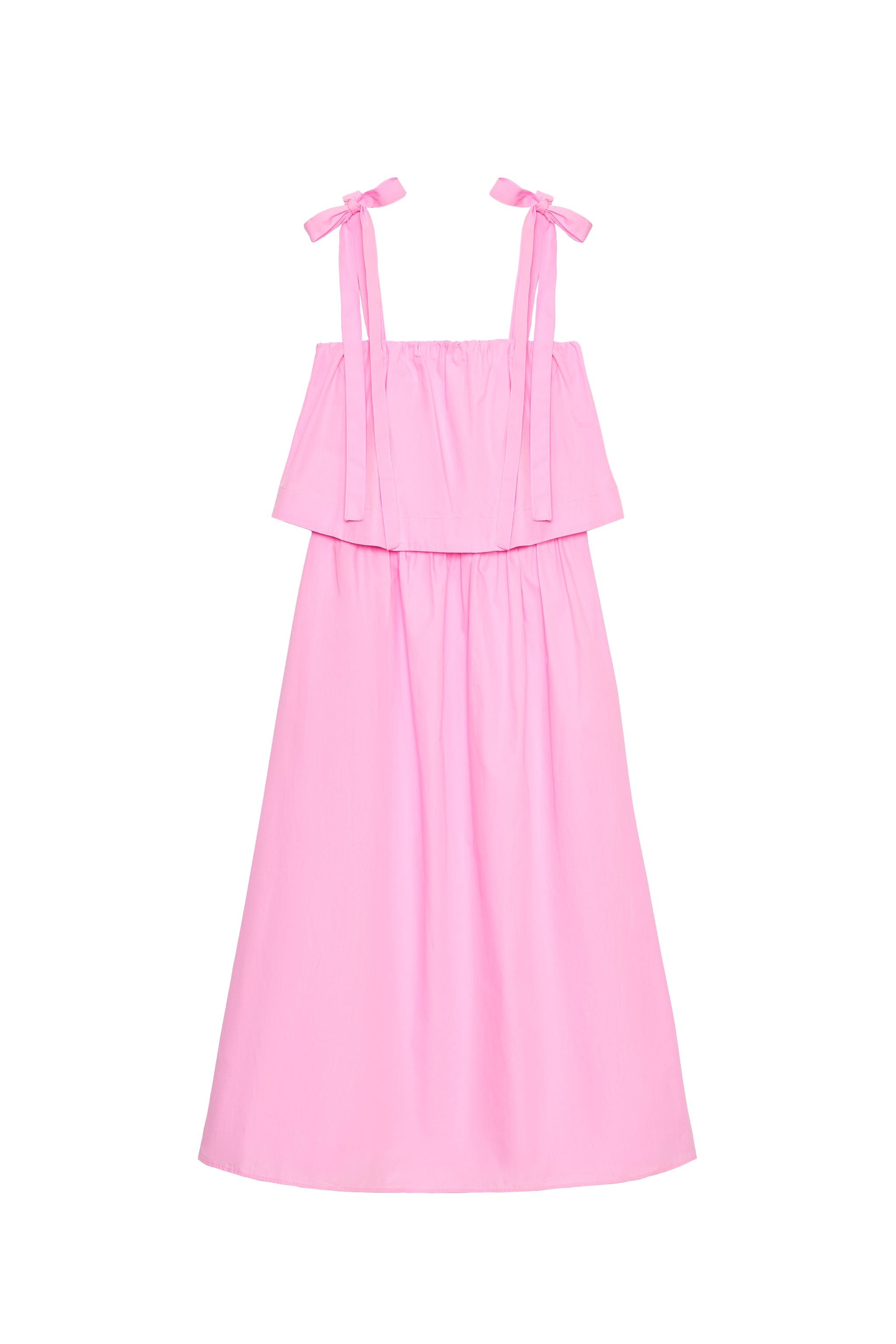 knee length dresses for ladies ZARA. Pink midi dress TM  Hibuy market