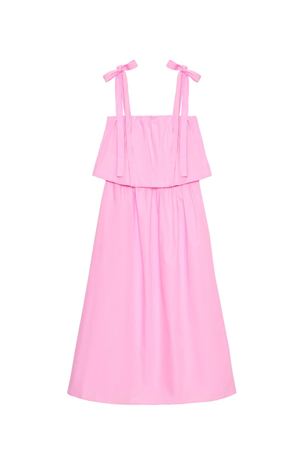 POPLIN TIE MIDI DRESS - image 3