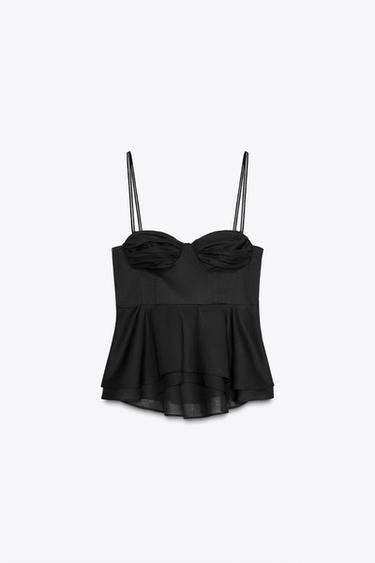 ZW COLLECTION BUSTIER TOP - Black by Zara