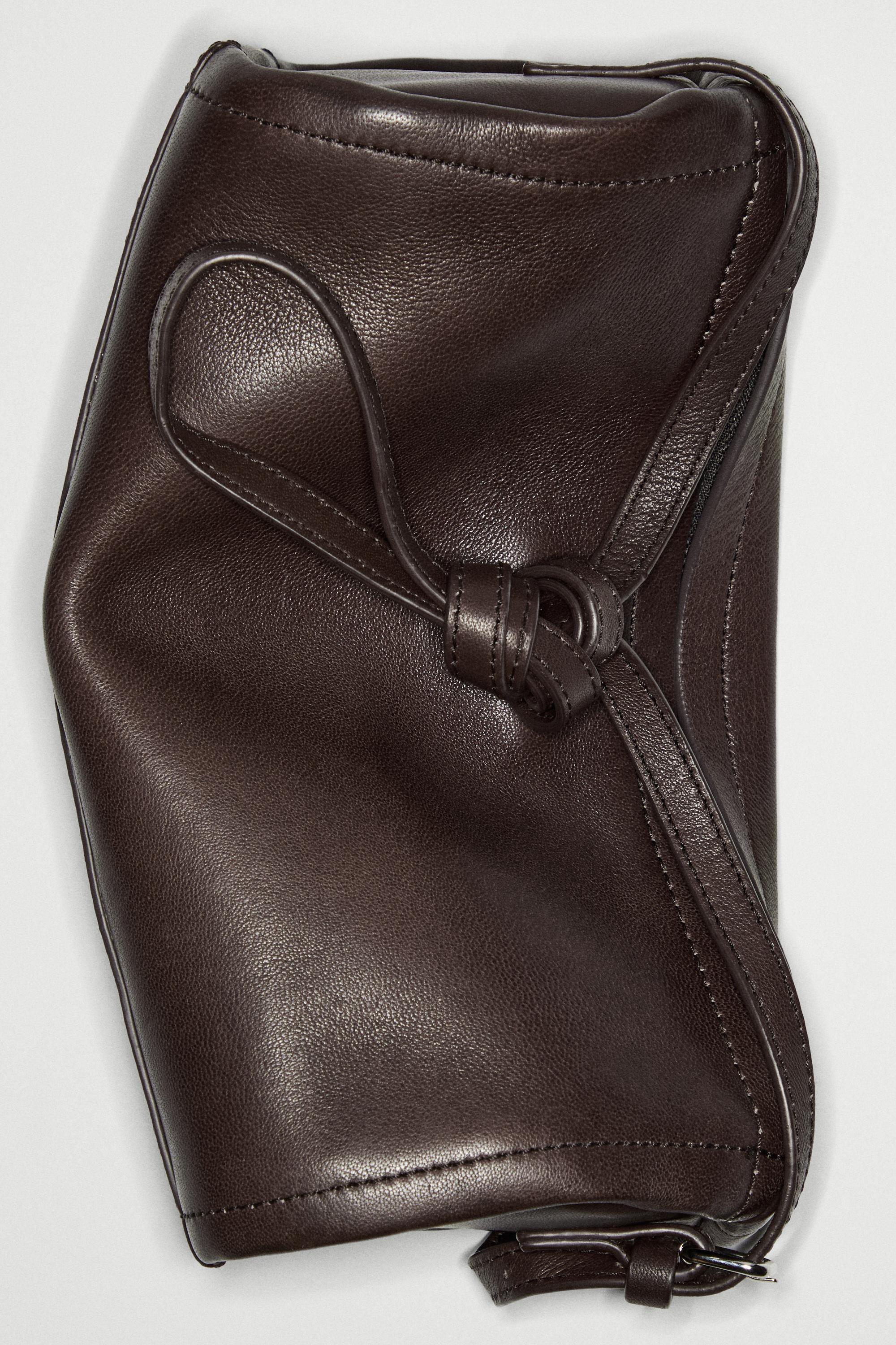 Nappa leather crossbody bag — Brown