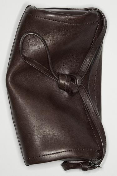 Zara Nappa leather crossbody bag - Brown - Image 0