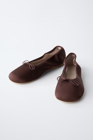 LIMITED EDITION BOW BALLET FLATS - Burgundy Red by Zara - Image 2