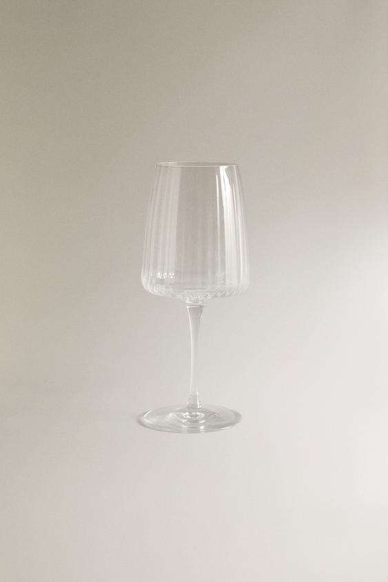 TAÇA GRANDE DE VIDRO COM LINHAS - Transparente da Zara - Imagem 0