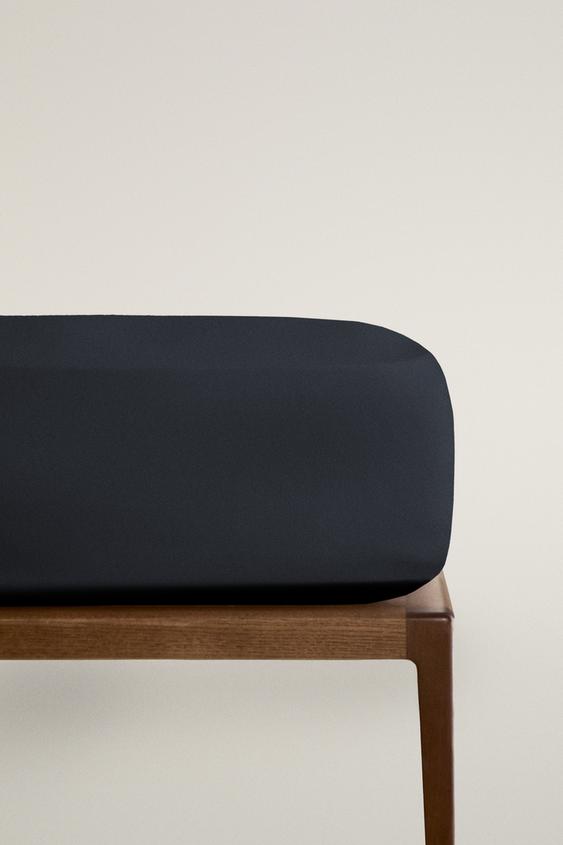 SATEEN FITTED SHEET | 30 CM HIGH (1000 THREAD COUNT) - Dark navy by Zara - Image 0