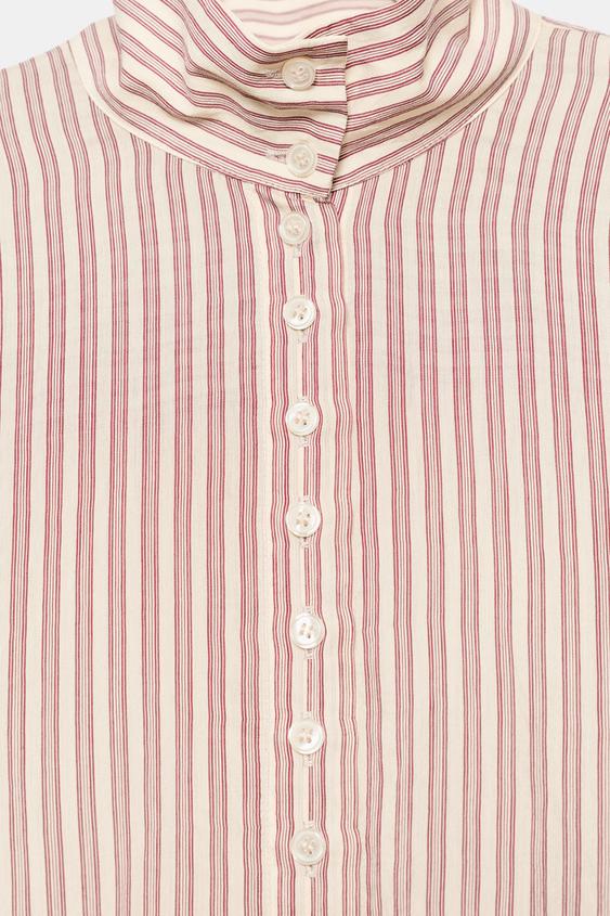 CHEMISE À RAYURES COL MONTANT ZW COLLECTION - rayures de Zara - Image 6