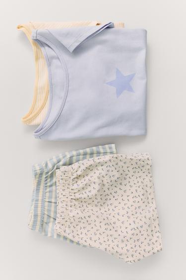 6-14 YEARS/ TWO-PACK OF STRIPED AND STAR PRINT PYJAMAS - Yellow by Zara