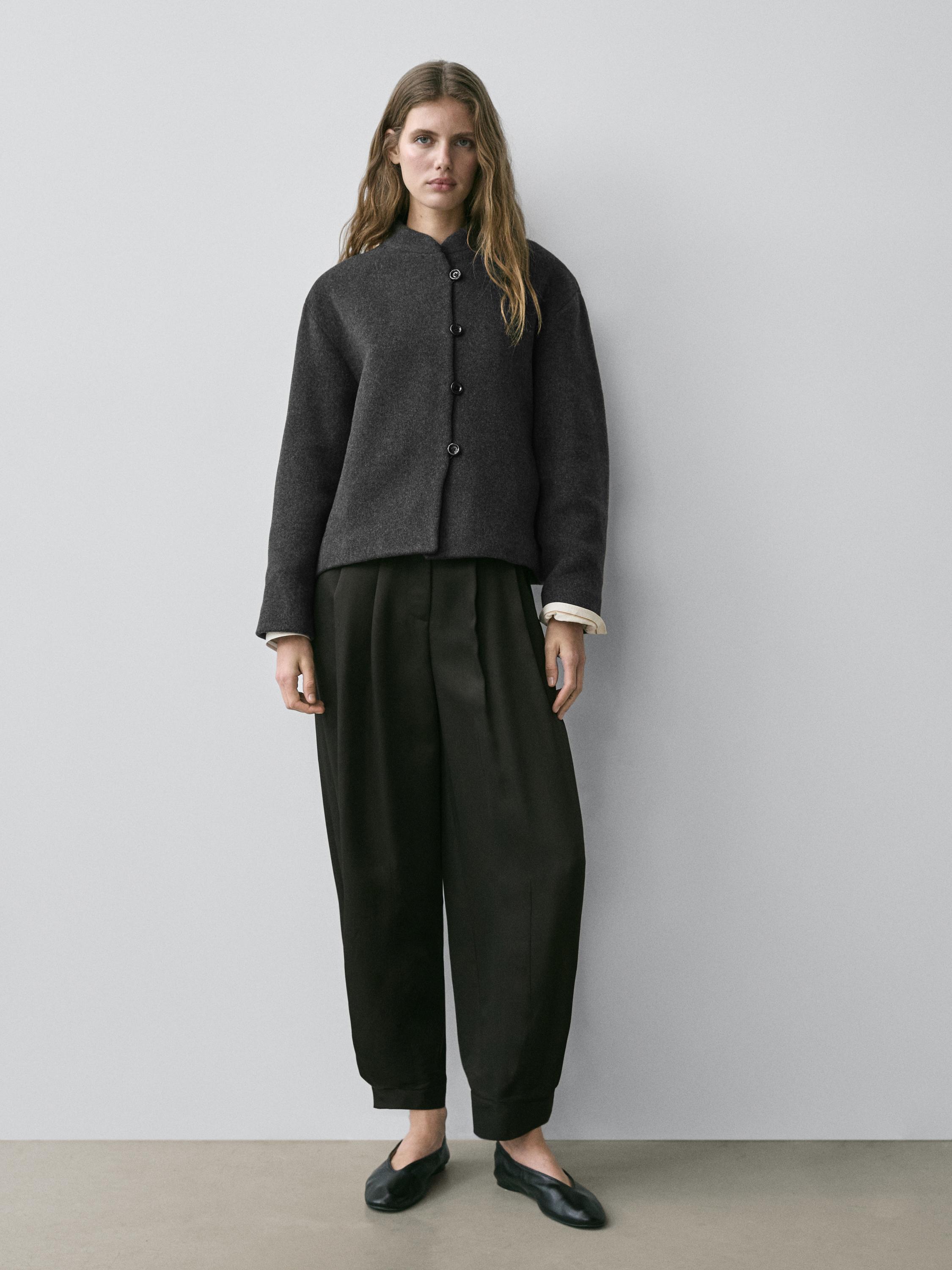 Veste en laine mélangée avec détail au col