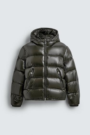 100% FEATHER WATER-REPELLENT DOWN JACKET - Dark khaki by Zara