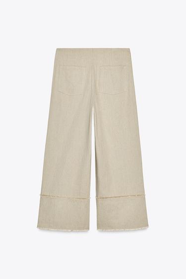 PANTALON RUSTIQUE EFFRANGÉ - Sable de Zara - Image 5