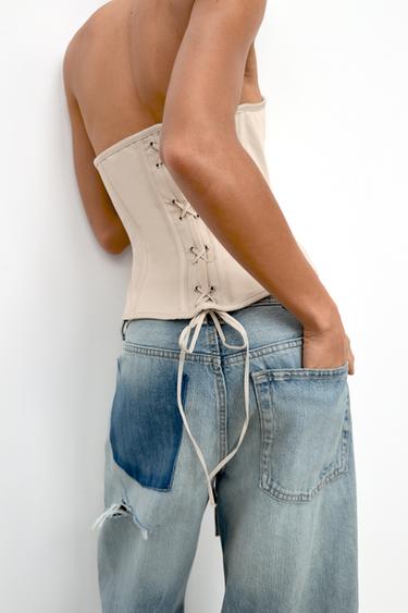 CORSETRY-INSPIRED TOP - Beige by Zara
