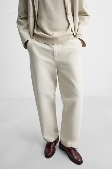 PANTALON DE COSTUME RELAXED FIT - Blanc cassé de Zara - Image 4