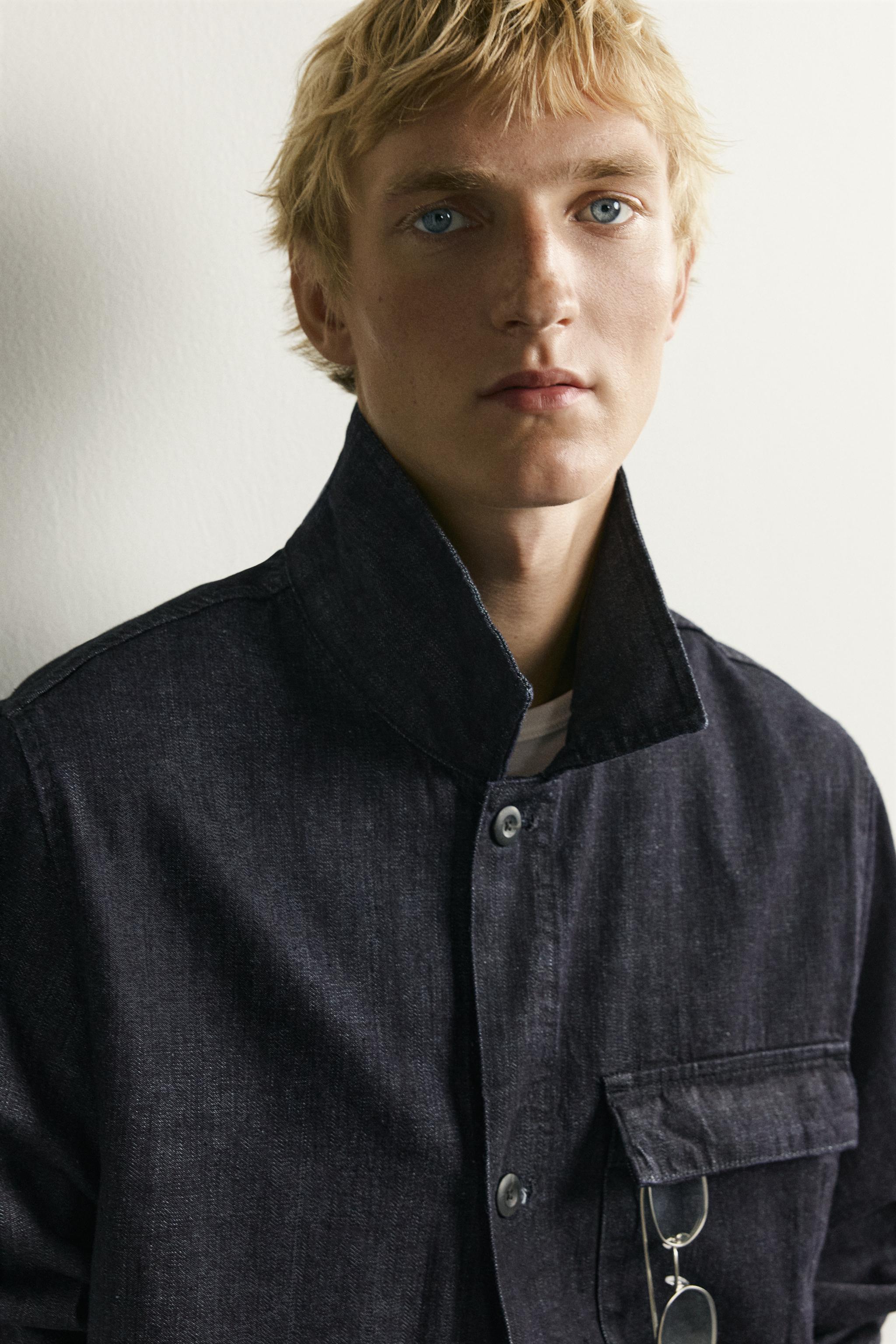 Мужские куртки Zara RELAXED FIT DENIM OVERSHIRT — фото 6