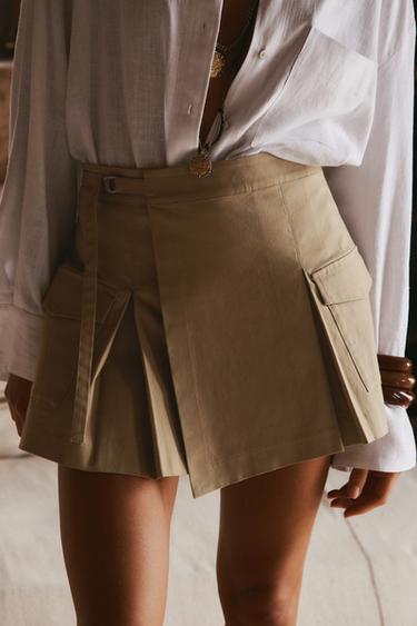 FALDA PANTALÓN CARGO - Camel claro de Zara