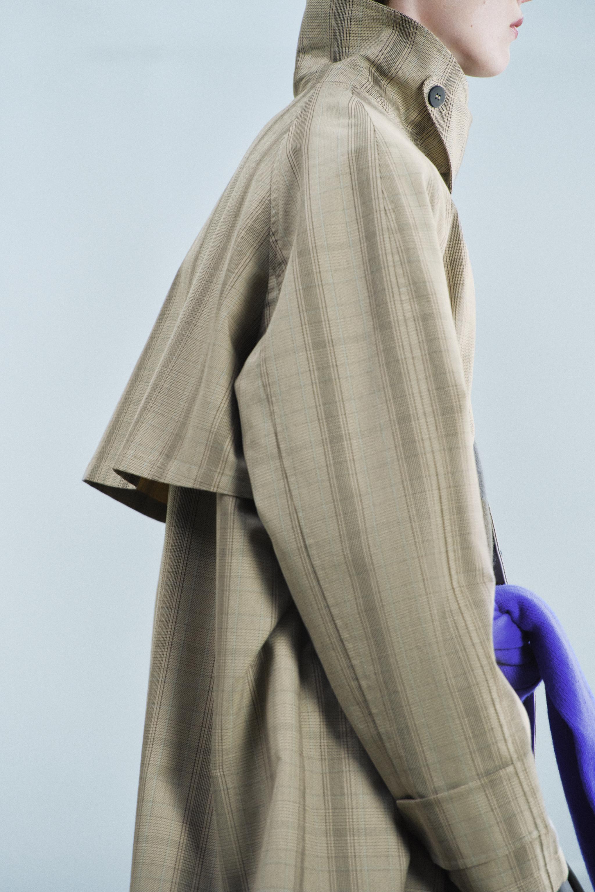 TRENCH LONG À CARREAUX ZW COLLECTION