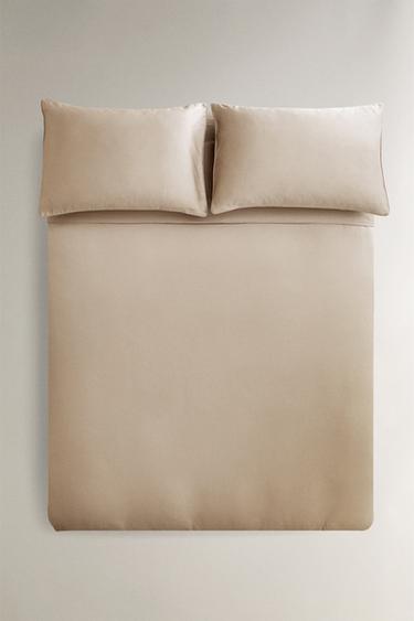 Zara (500 紗支密度)棉緞被套 - 暗灰褐色