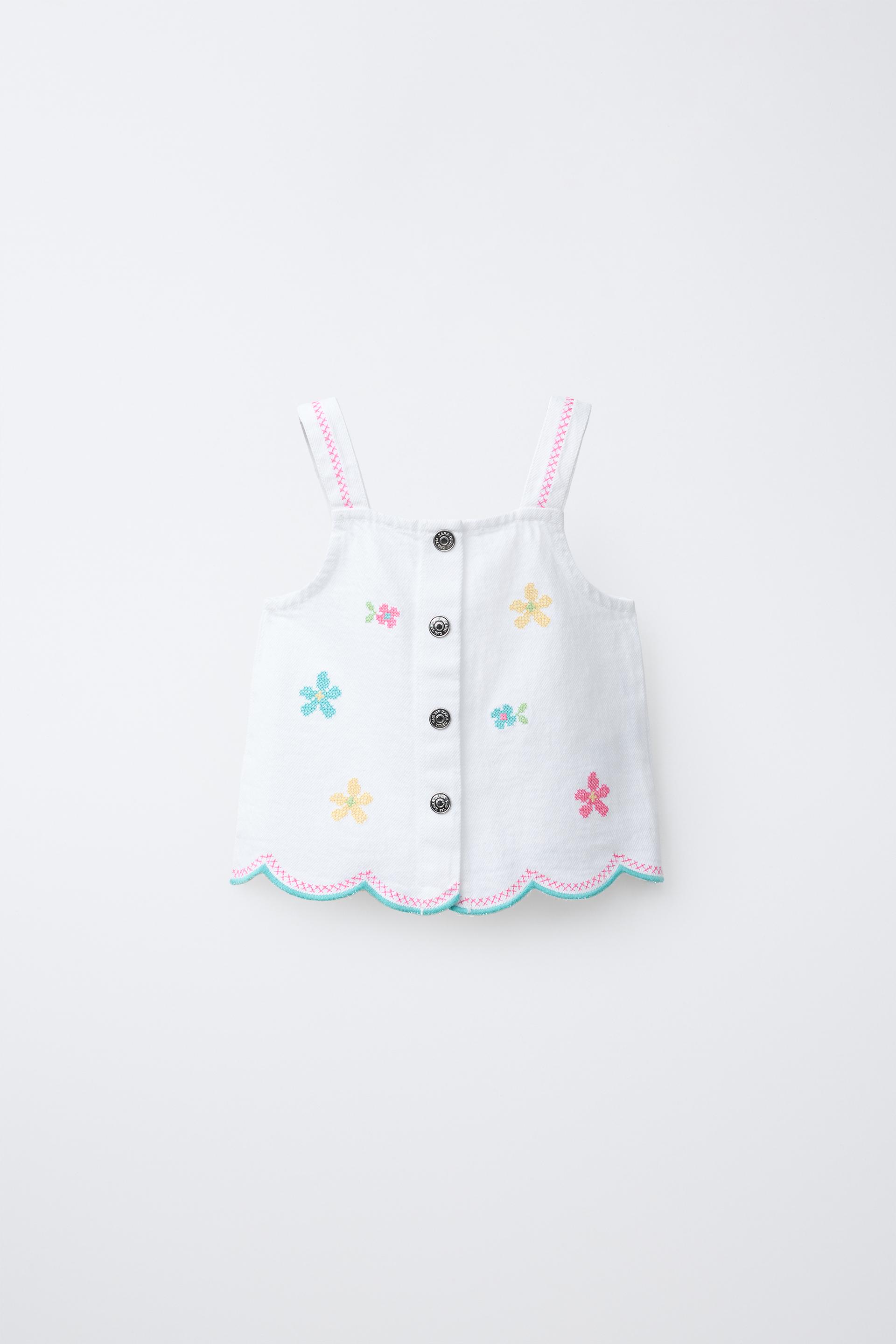 Cross Stitch Floral Twill Top