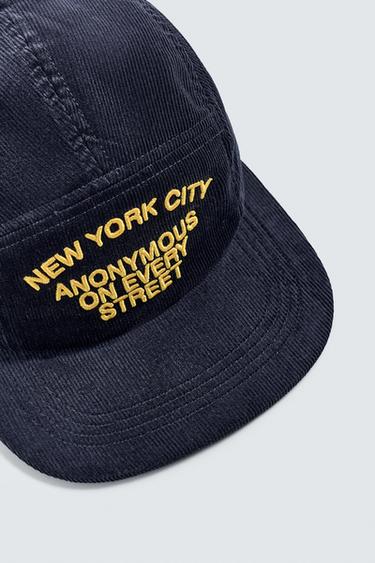EMBROIDERED CORDUROY CAP - Navy blue by Zara - Image 2
