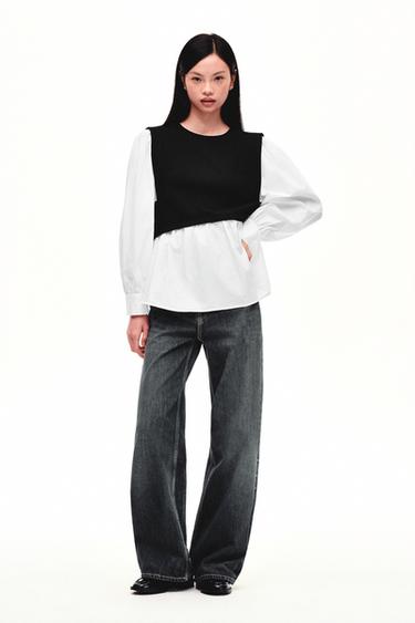 POPLIN BLOUSE - Black by Zara