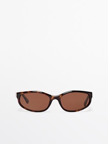 Zara Small oval sunglasses - Brown